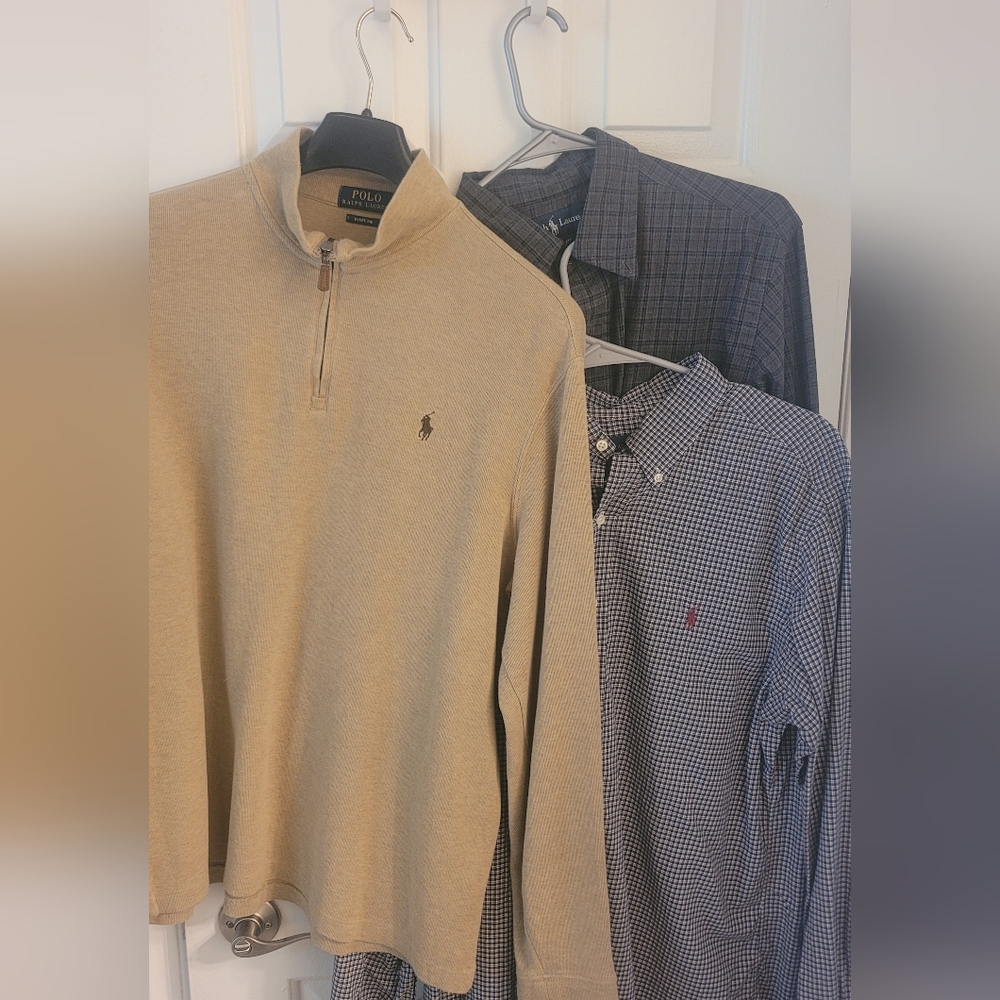 Ralph Lauren Men's Bundle Two Shirts & Pullover Sweater